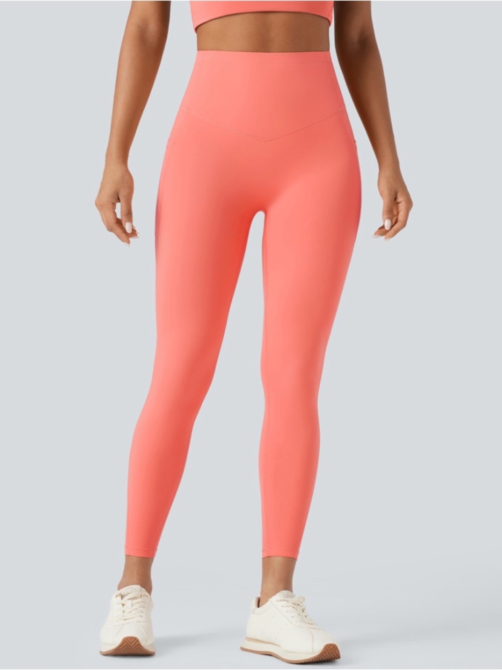 Halara - High-Waist Sculpting Leggings in Coral - Picture 5 of 9